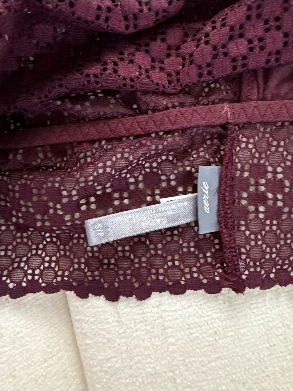 Aerie Burgundy Bralette, Size S, Never worn!